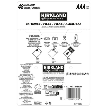 Kirkland Signature Alkaline AAA Batteries - 48 pack