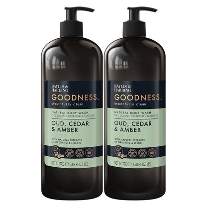 Baylis & Harding Goodness Bodywash, 2 x 1L in 2 Options
