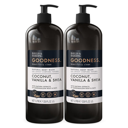 Baylis & Harding Goodness Bodywash, 2 x 1L in 2 Options
