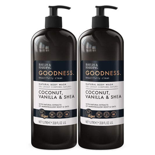 Baylis & Harding Goodness Bodywash, 2 x 1L in 2 Options