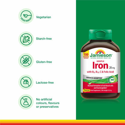 Jamieson Gentle Iron Tablets, 150 Count