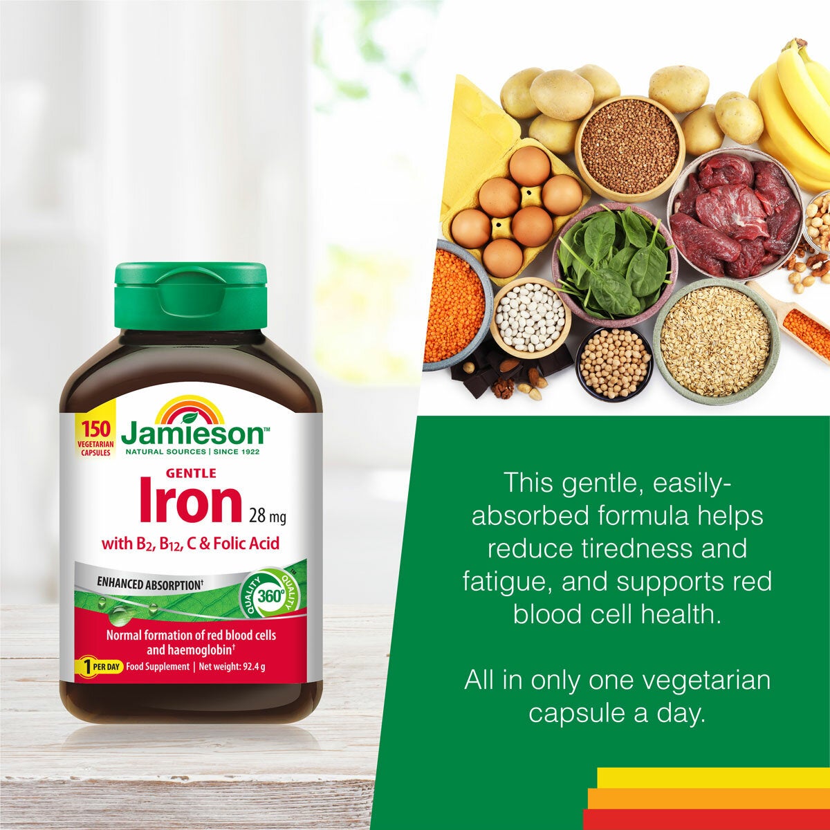Jamieson Gentle Iron Tablets, 150 Count