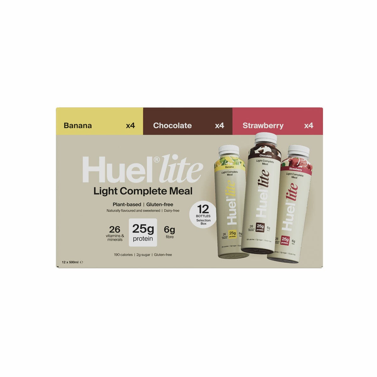Huel Lite Complete Meal Drink Mixed Box, 12 x 500ml