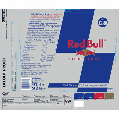 Red Bull Energy Drinks PMP £2.80, 12 x 473ml