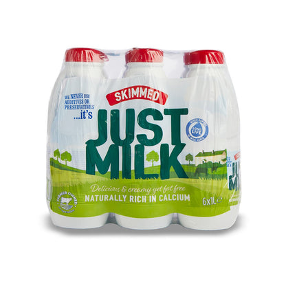 Candia Just Milk UHT Skimmed Milk, 6 x 1L