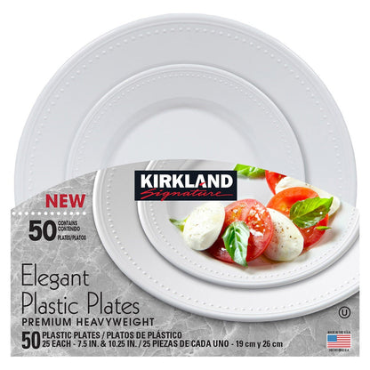 Kirkland Signature Elegant Plastic Plate, 50 Pack