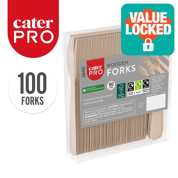 CaterPro 100 Wooden Forks