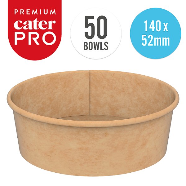 CaterPro Premium 50 Kraft Street Food Bowls 500ml