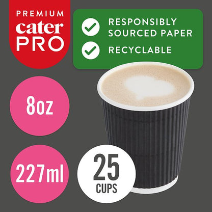 CaterPro Premium 25 PE Lined Paper Triple Wall Cups 227ml