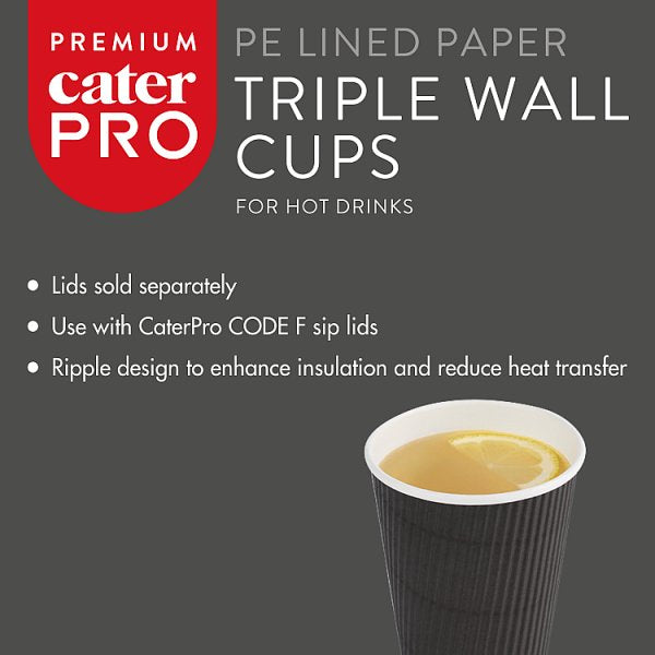 CaterPro Premium 25 PE Lined Paper Triple Wall Cups 340ml