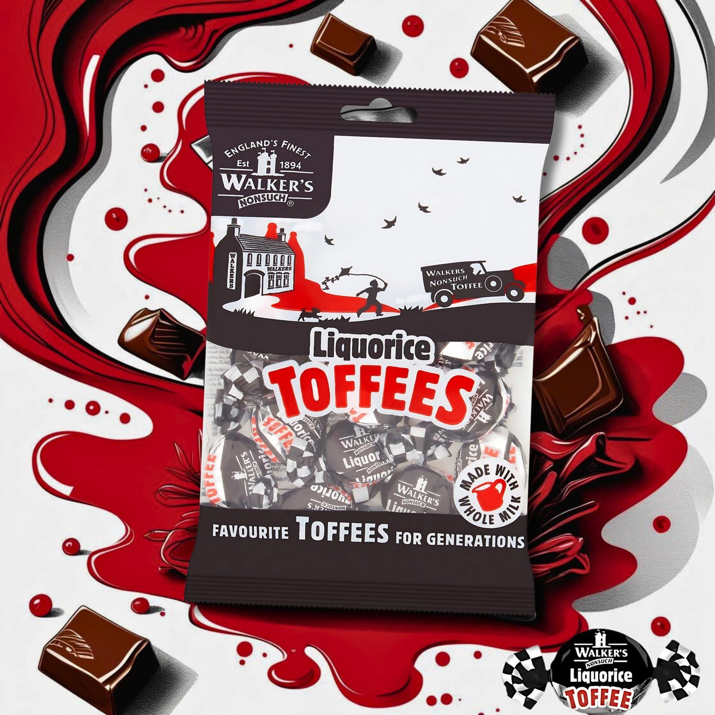 Walkers 12 X Liquorice Toffees (150g)