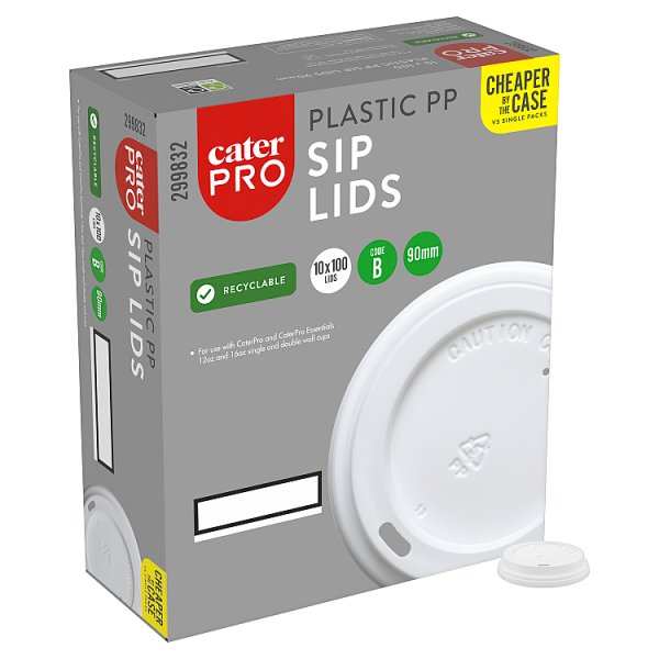 CaterPro 100 Plastic PP Sip Lids 90mm