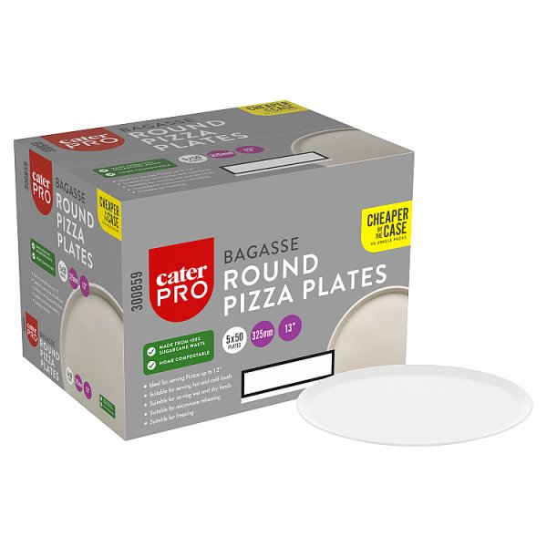 CaterPro 50 Bagasse Round Pizza Plates