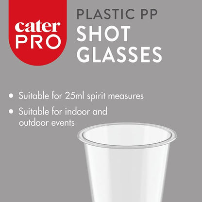 CaterPro 80 Plastic PP Shot Glasses 25ml