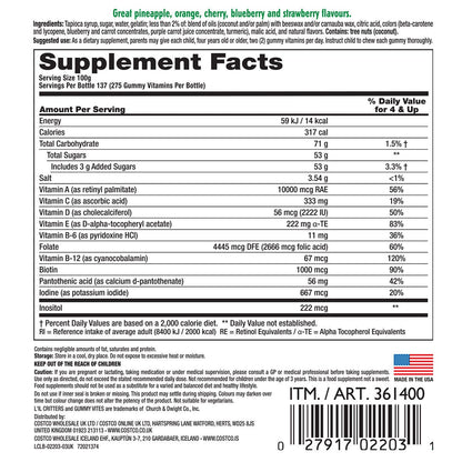L'il Critters Gummy Vites Complete Multivitamins, 275 Pack