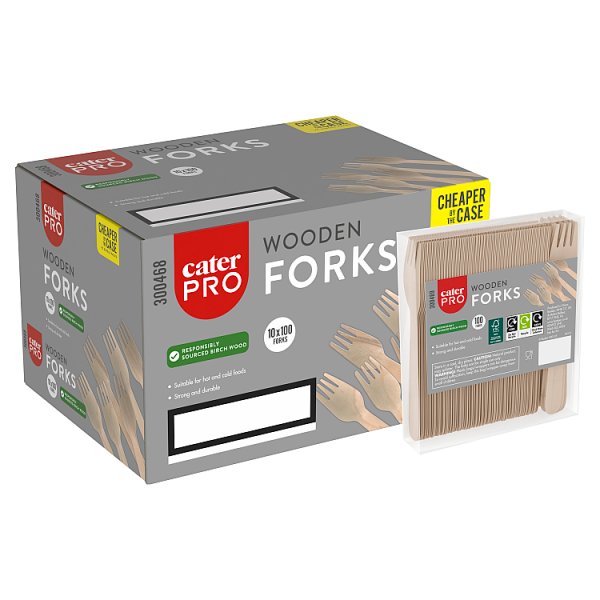 CaterPro 100 Wooden Forks