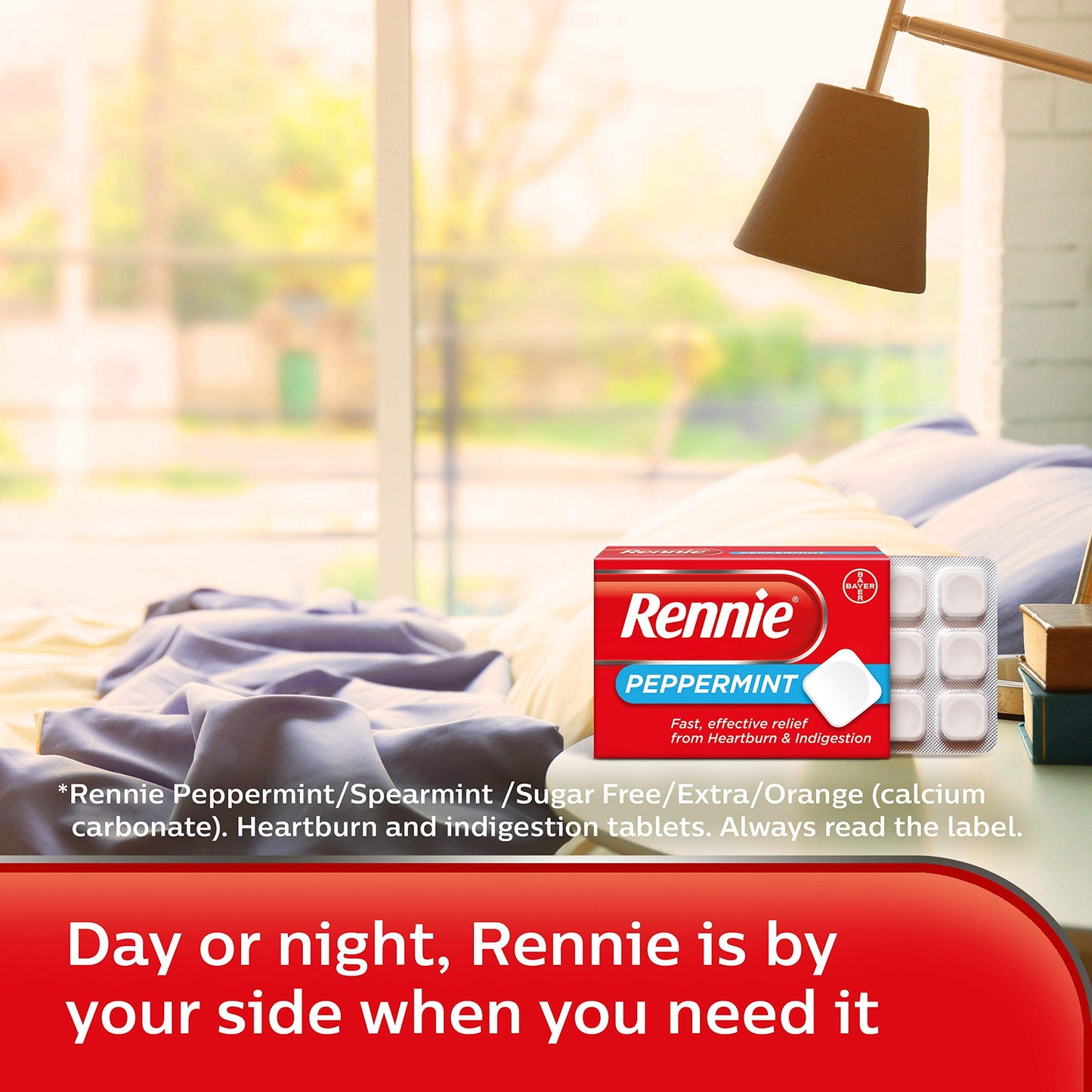 Rennie Peppermint Heartburn Tablets | Heartburn Relief | Indigestion Relief | Acid Reflux | Fast & Effective Antacids| Neutralises Excess Stomach Acid | On-the-go Chewable Tablets | 72 Tablets