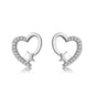Hoisy Women Earrings, Crystal Earrings Star Silver Round Stud Earrings Jewelry for Birthday Party Gift