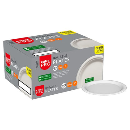 CaterPro 50 Bagasse Plates 225mm