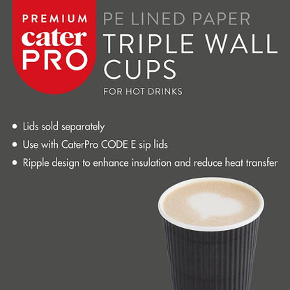 CaterPro Premium 25 PE Lined Paper Triple Wall Cups 227ml