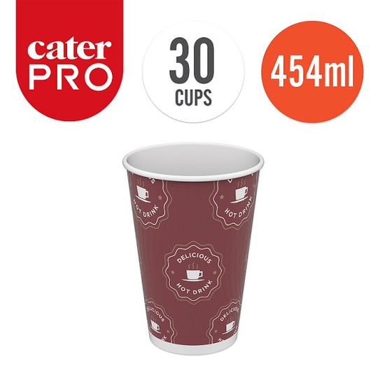 CaterPro 30 PE Lined Paper Double Wall Cups 454ml