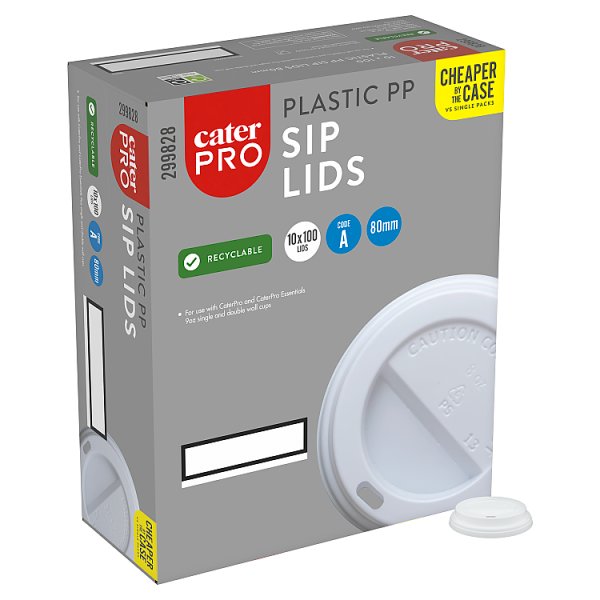 CaterPro 100 Plastic PP Sip Lids 80mm