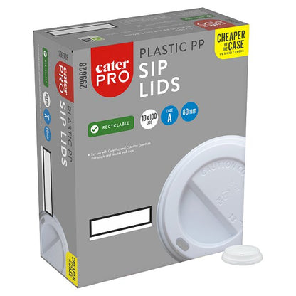 CaterPro 100 Plastic PP Sip Lids 80mm