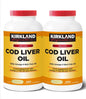 Kirkland Signature Cod Liver Oil + Omega 3-1150mg x 200 Capsules (2 Packs), Yellow Orange