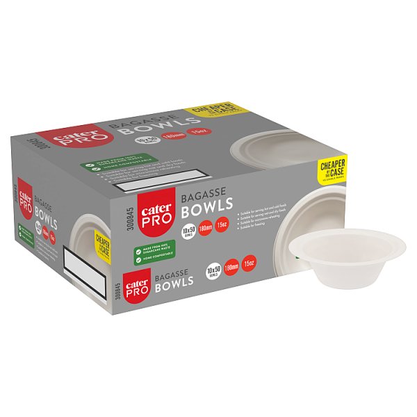 CaterPro 50 Bagasse Bowls 180mm