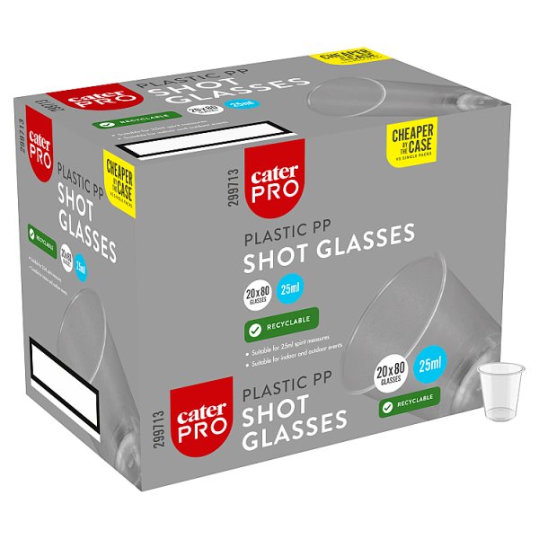 CaterPro 80 Plastic PP Shot Glasses 25ml