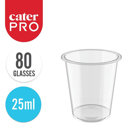CaterPro 80 Plastic PP Shot Glasses 25ml