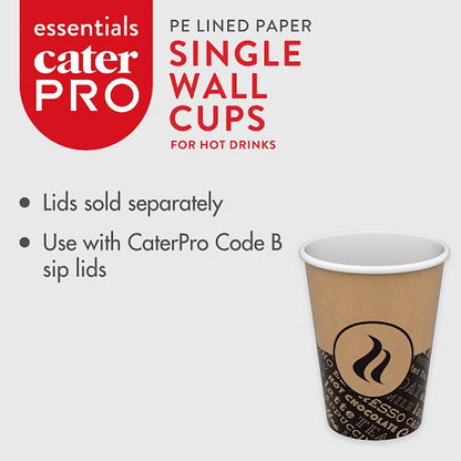 CaterPro Essentials 50 PE Lined Paper Single Wall Cups 454ml