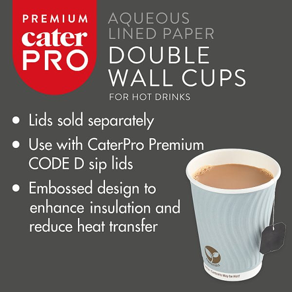 CaterPro Premium 30 Aqueous Lined Paper Double Wall Cups 340ml