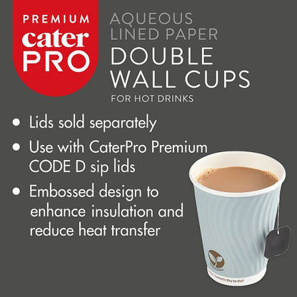 CaterPro Premium 30 Aqueous Lined Paper Double Wall Cups 340ml