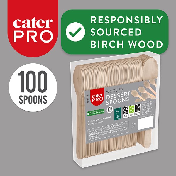 CaterPro 100 Wooden Dessert Spoons