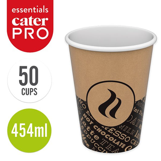 CaterPro Essentials 50 PE Lined Paper Single Wall Cups 454ml