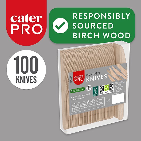 CaterPro 100 Wooden Knives