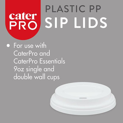 CaterPro 100 Plastic PP Sip Lids 80mm