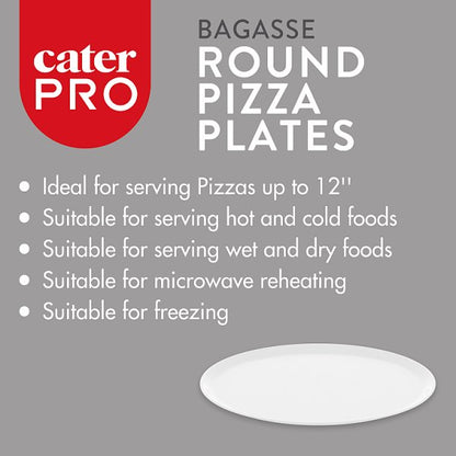 CaterPro 50 Bagasse Round Pizza Plates