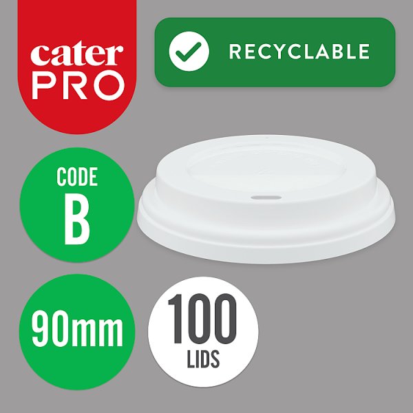 CaterPro 100 Plastic PP Sip Lids 90mm
