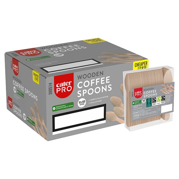 CaterPro 100 Wooden Coffee Spoons