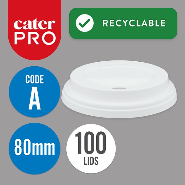 CaterPro 100 Plastic PP Sip Lids 80mm