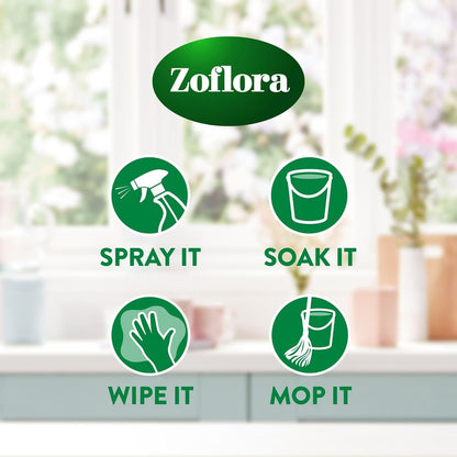 Zoflora Concentrated Linen Fresh Disinfectant Liquid, 1 Litre, Powerful Antibacterial & Multi-Surface Cleaner, Kills 99.9% of Bacteria & Viruses (6 Units)