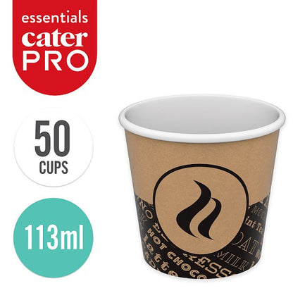 CaterPro Essentials 50 PE Lined Paper Single Wall Cups 113ml